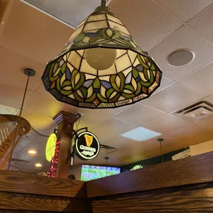 Burnt out bulb over booth