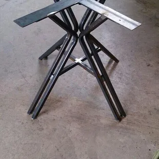 a table made of steel