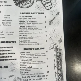 menu