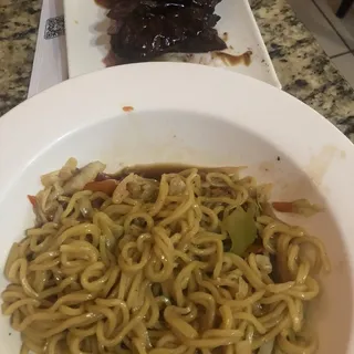 Yakisoba with Teriyaki Steak Deluxe
