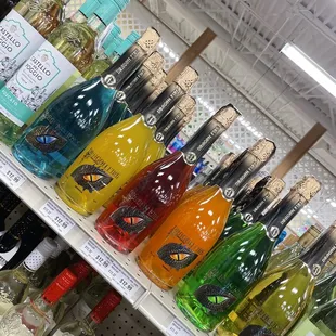 a variety of bottles