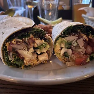 Veggie wrap, basically a salad in a wrap but really good!