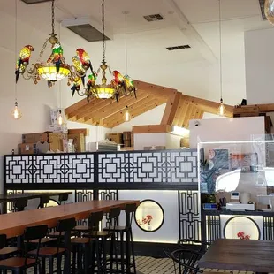 The beautiful dine in area, but they do offer outside dining as well.