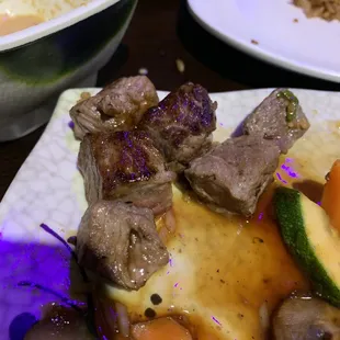 Steak &amp; shrimp entree. Very tough, chewy and absolutely no flavor.