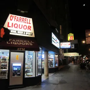 the outside of a liquor store