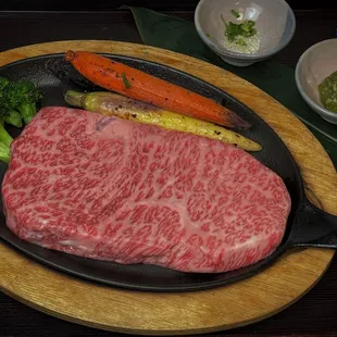 Japanese A5 Wagyu (10oz) is available