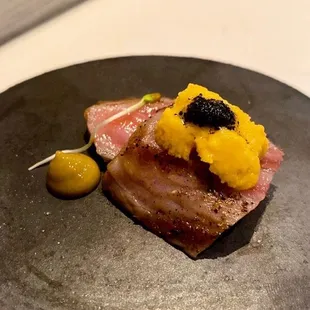 A5 wagyu with uni and truffle