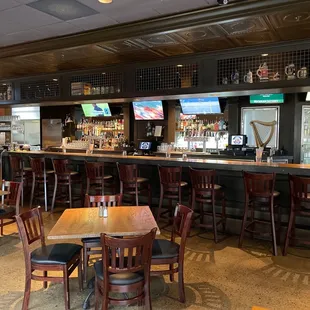 the bar and dining area