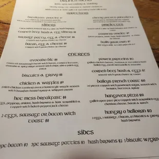 Brunch Menu