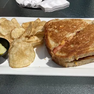 Grilled cheese and homemade chips