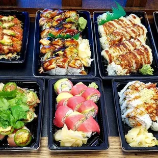 a variety of sushi
