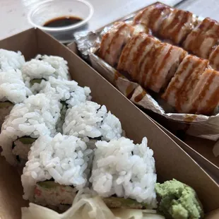 California Roll &amp; Baked Salmon