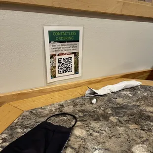 New QR code if you want I have contact free ordering.