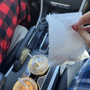 thai tea and viet coffee + free donut holes