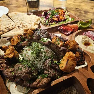The mixed grill platter for two. A great value at $49 for two people to share.