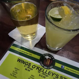 Don Julio Margarita and her buddy Michelob.