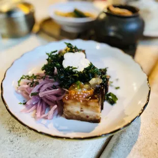 Confit pork belly brulee ($17.95)