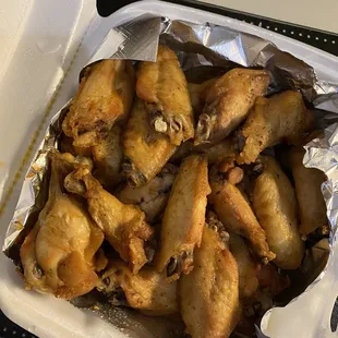 chicken wings in foil