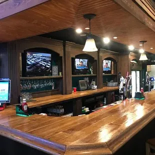 a bar with a television