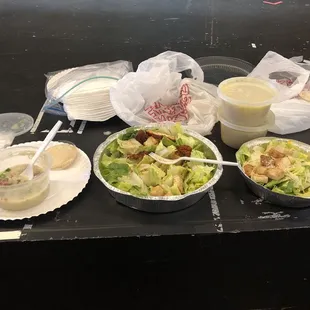 Trash salad and potato leek soup.
