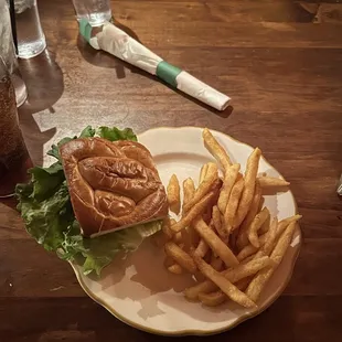 Kids cheeseburger and Fries