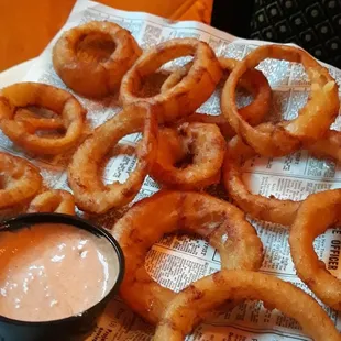 Ale battered onion rings