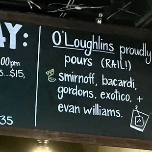 Name brand rail spirits.