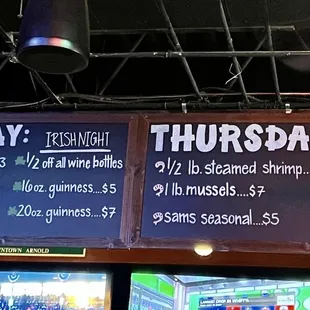 Wed/Thur Specials