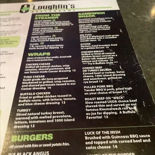 Half the menu.