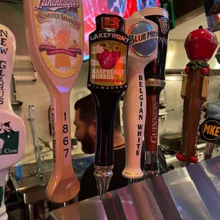  row of beer taps