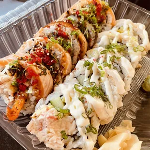 Ultimate Roll (left) and Snow Angel Roll (right).