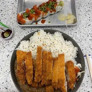 Chicken Katsu Curry and Blazing Flame Roll