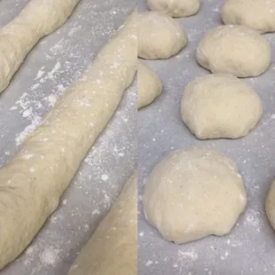Baguettes and burger buns baked daily. Leavened with a living sourdough starter.