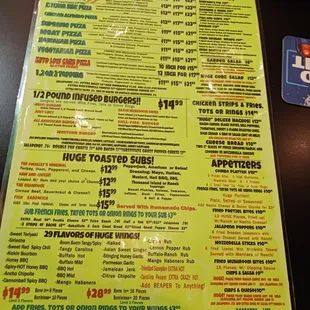 Look at the awesome menu!