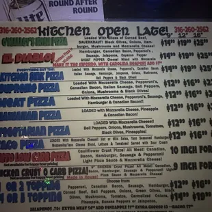 menu
