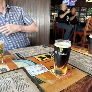 Menu and beers. A sneak photo.