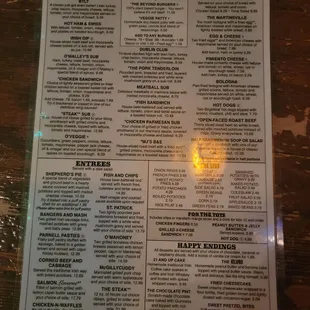 menu