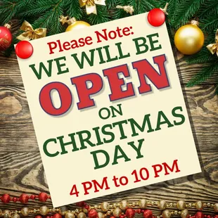 O'Malley's will be open 12/25/23
