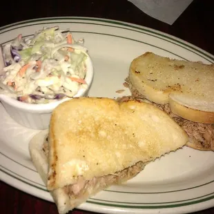 Tuna Melt with coleslaw