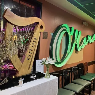  harp and chairs