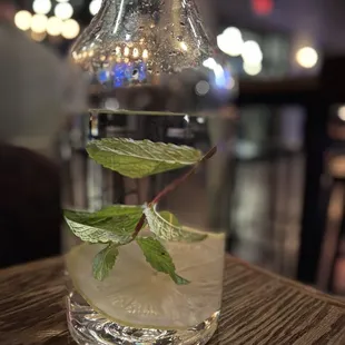 Lemon-mint water (their standard)