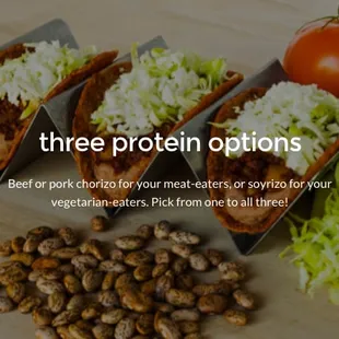 three protein options