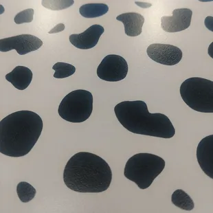 a black and white spotted table