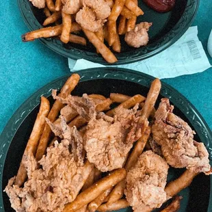 two plates of food