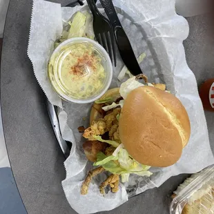 Soft Crab BLT with old bay potato salad