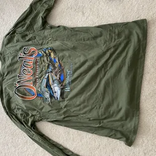 Green T-shirt long sleeve back