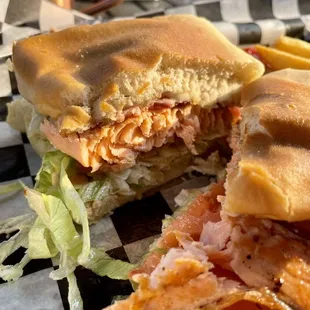 Salmon blt and fries