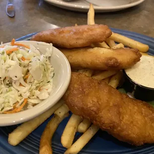 A "few fries" with the battered  fish ..