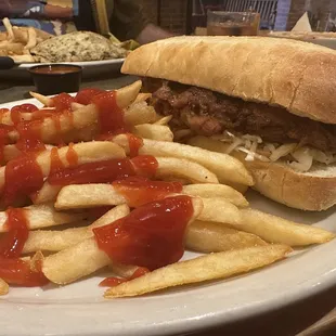 Barbecue pulled pork sandwich