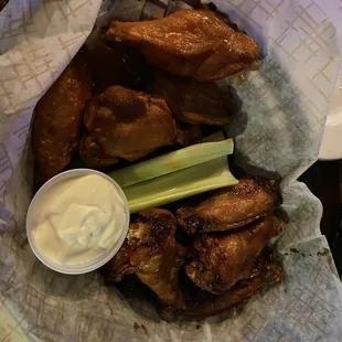 Wings with Buffalo and Thai dragon sauce